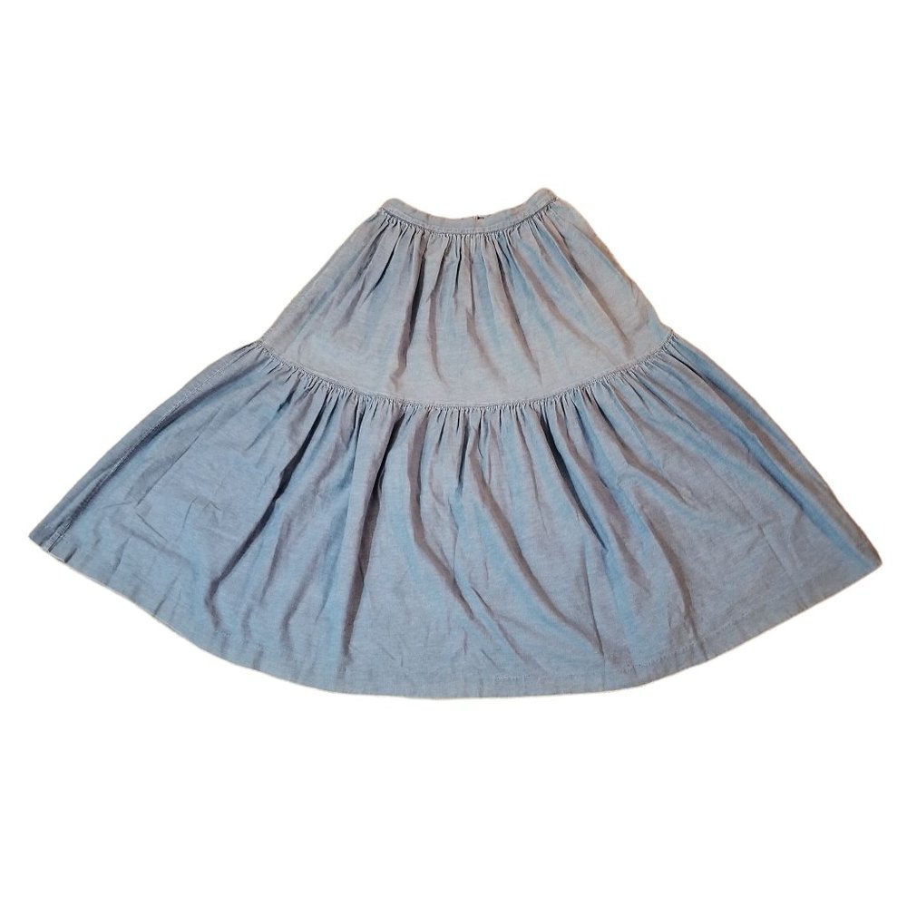 Cambridge Country 10 Denim Blue Jean Skirt Pockets Long Maxi Western Cottage‎